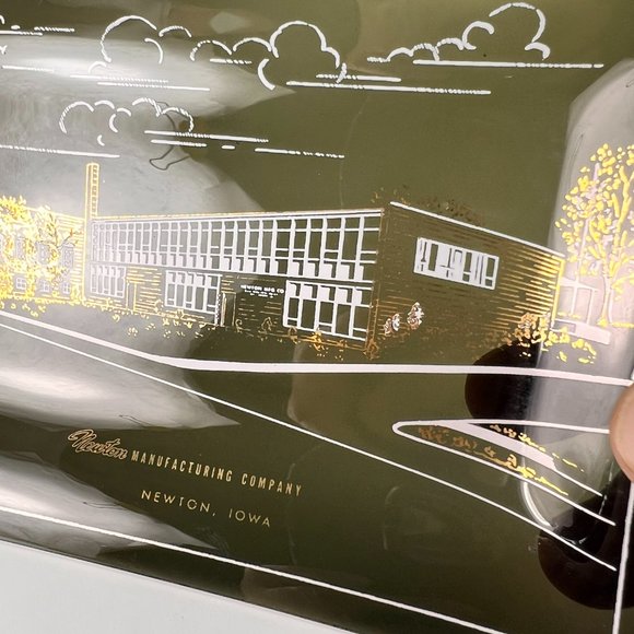 Vtg Newton Manufacturing Company Tempered Glass Tip Trinket Dish Catch All - Picture 9 of 10